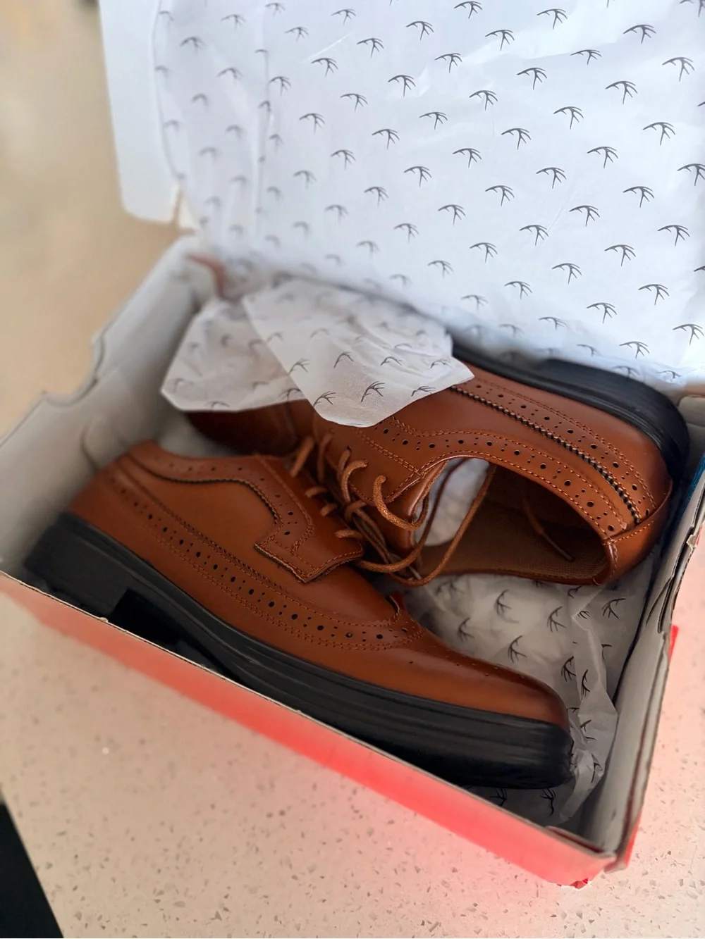 Boy’s Deer Stags Brown Wingtip Oxfords ~4.5